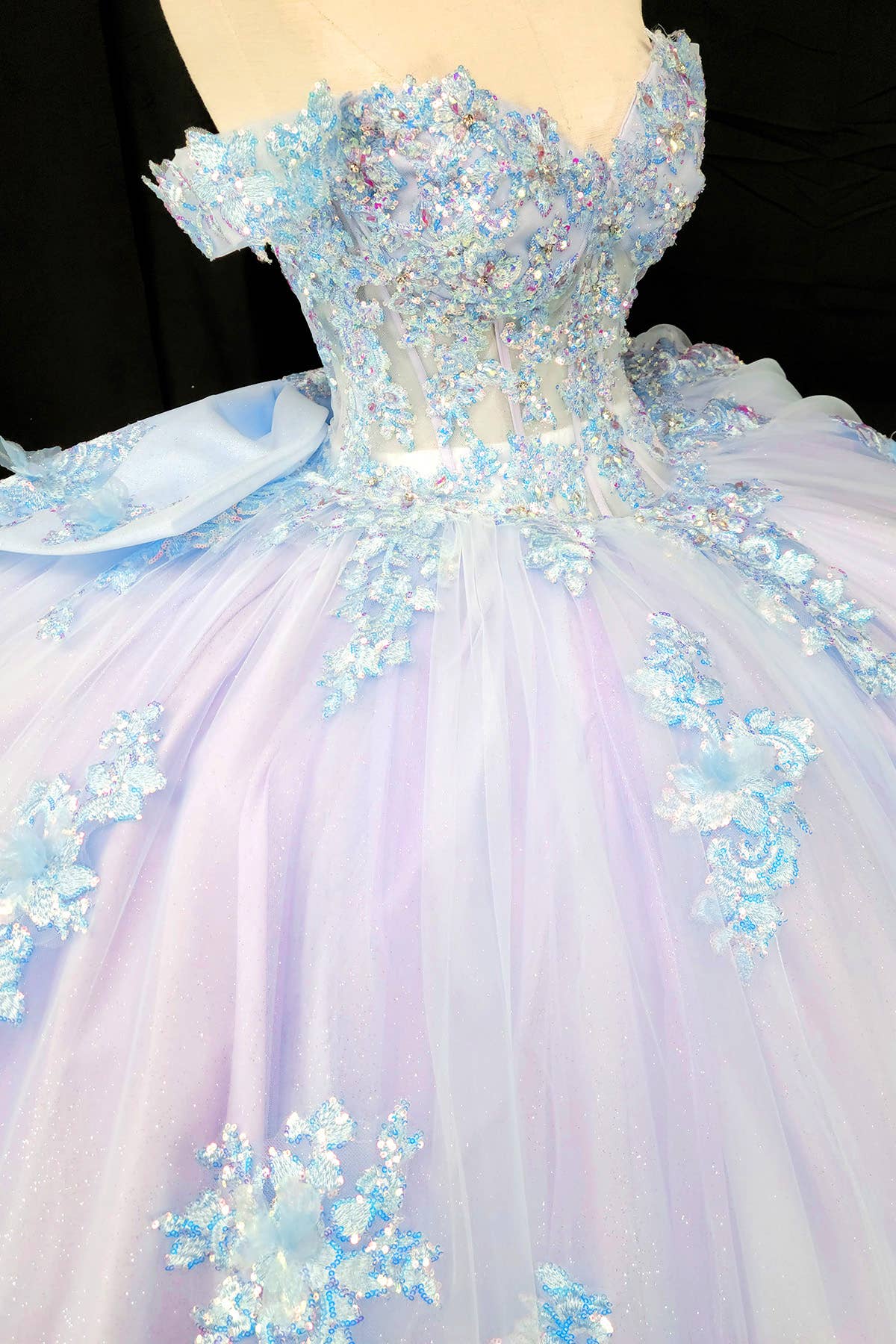 lilla/blå Skulderfri lilla/blå quinceañera-kjole CHF3124 for engroshandel på Faire7