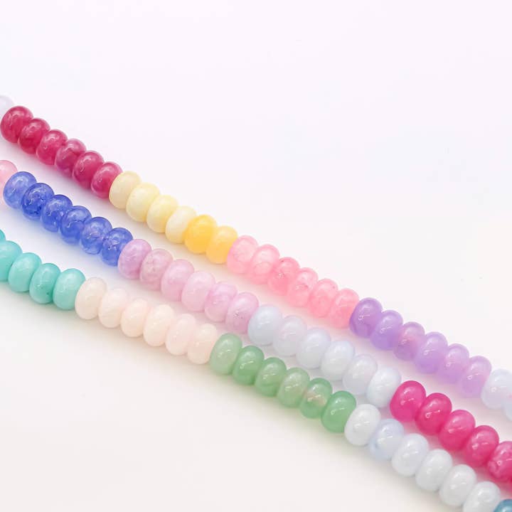 COLOR MIX Rondelle Beads Retro 80s 5x8mm Wholesale for wholesale by Jewel Pledge