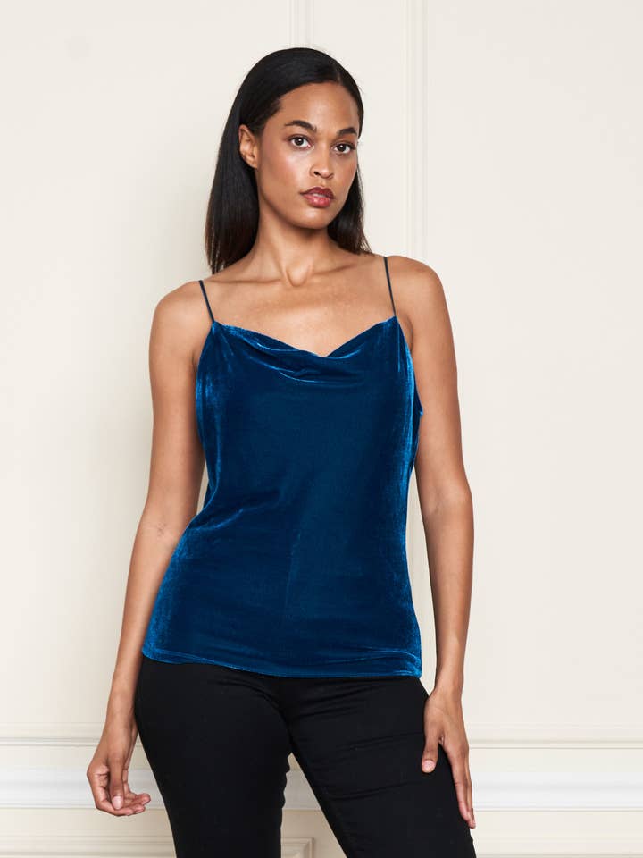 3656-MAT Stretch Velvet Cowl Neck Camisole for wholesale by Paparazzi