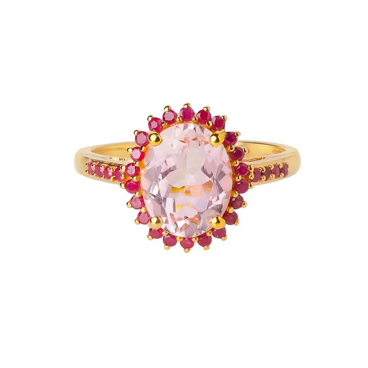 10K Yellow Gold Morganite Gemstone Rose Flame Ring and other Purchase Wholesale morganite ring. Free Returns & Net 60 Terms on Faire trending on Faire.