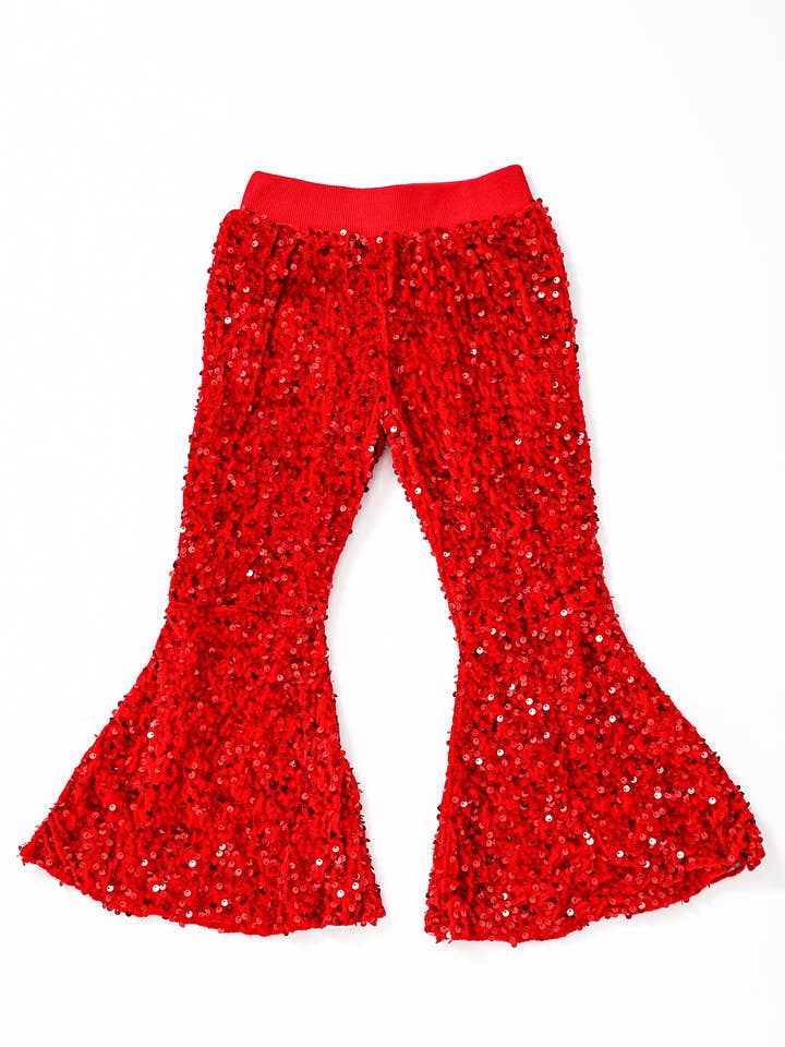 Girls Red Sequin Pants for wholesale by sassy kids palace