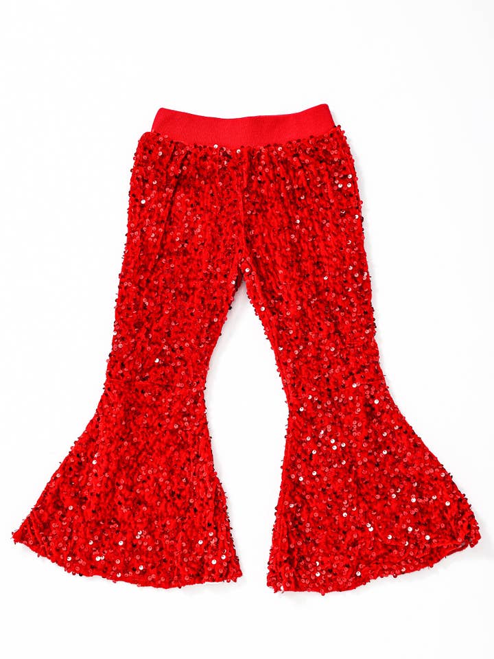 sassy kids palace – Engroshandel Bukser (ikke denim) - Børn – Røde pailletbukser til piger