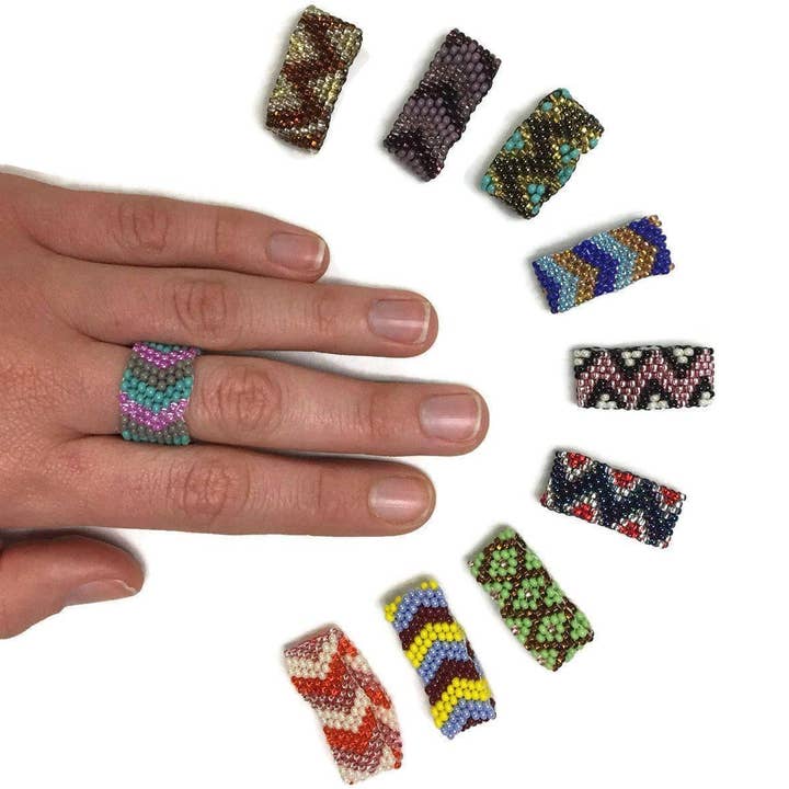 Lumily - Vendita all'ingrosso Anello midi/a fascia - Anello di Perline Tania (Assortito) - Guatemala8