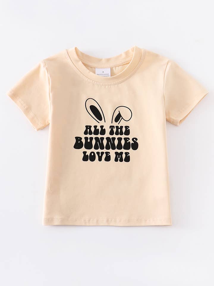 Beige Easter Rabbit Boy Top for wholesale by Rylee Faith Designs