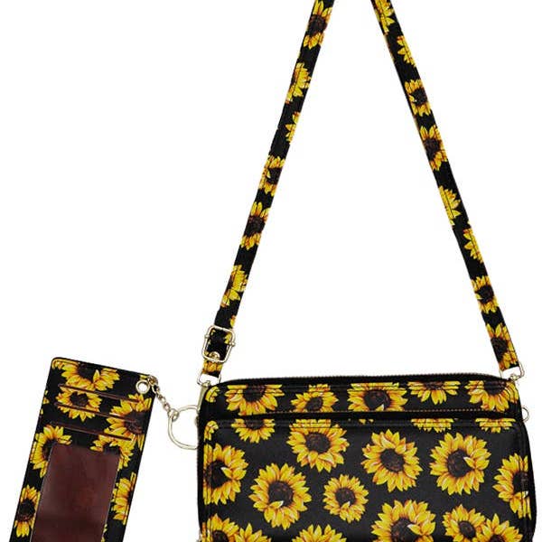 Cap Zone – wholesale Wallet – Women's – Sunflower Continental Wallet Crossbody Bag With Card Holder4
