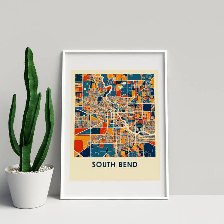 27,9 x 35,6 cm, preußischer Südbiege-Karten-Druck — Chroma für den Großhandel von ILIKEMAPS