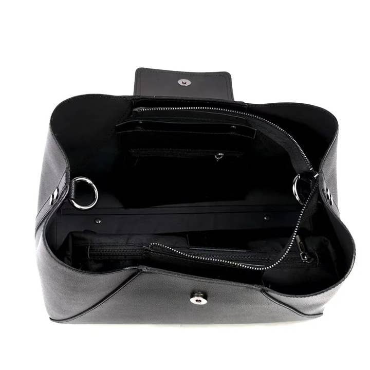 MODARNO - Wholesale Top Handle Bag - Women's - Modarno Leather Handbag with Pony Flap “Chloe”