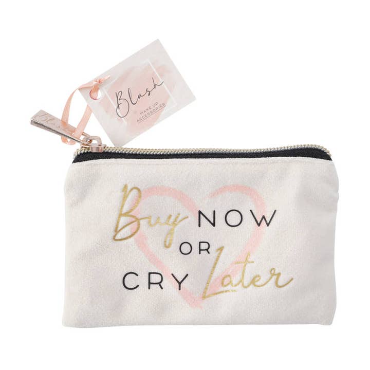 Blush 'Buy Now or Cry Later ' Purse for wholesale by CGB Giftware