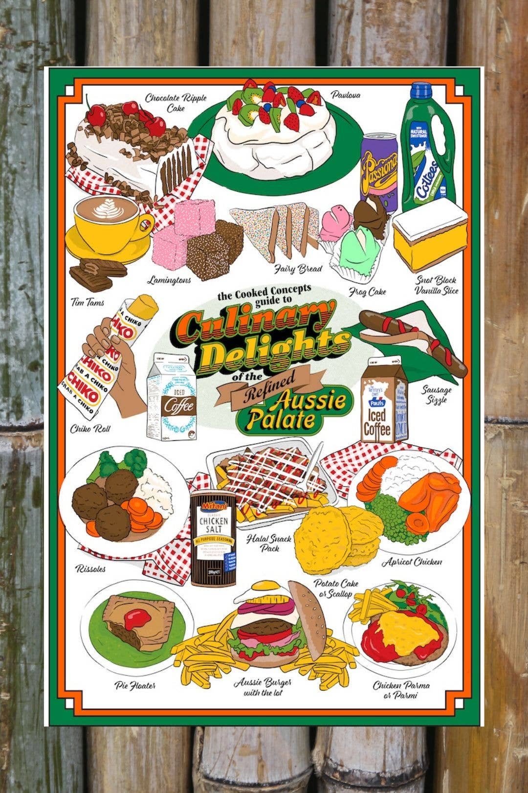 Cooked Concepts - Wholesale Tea towel - Culinary Delights of the Refined Aussie Palate Tea Towel