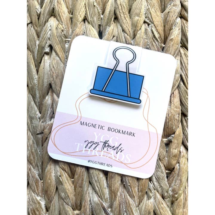 YGG Threads - Wholesale Bookmark - Blue Binder Clip Stationary | Magnetic Bookmark