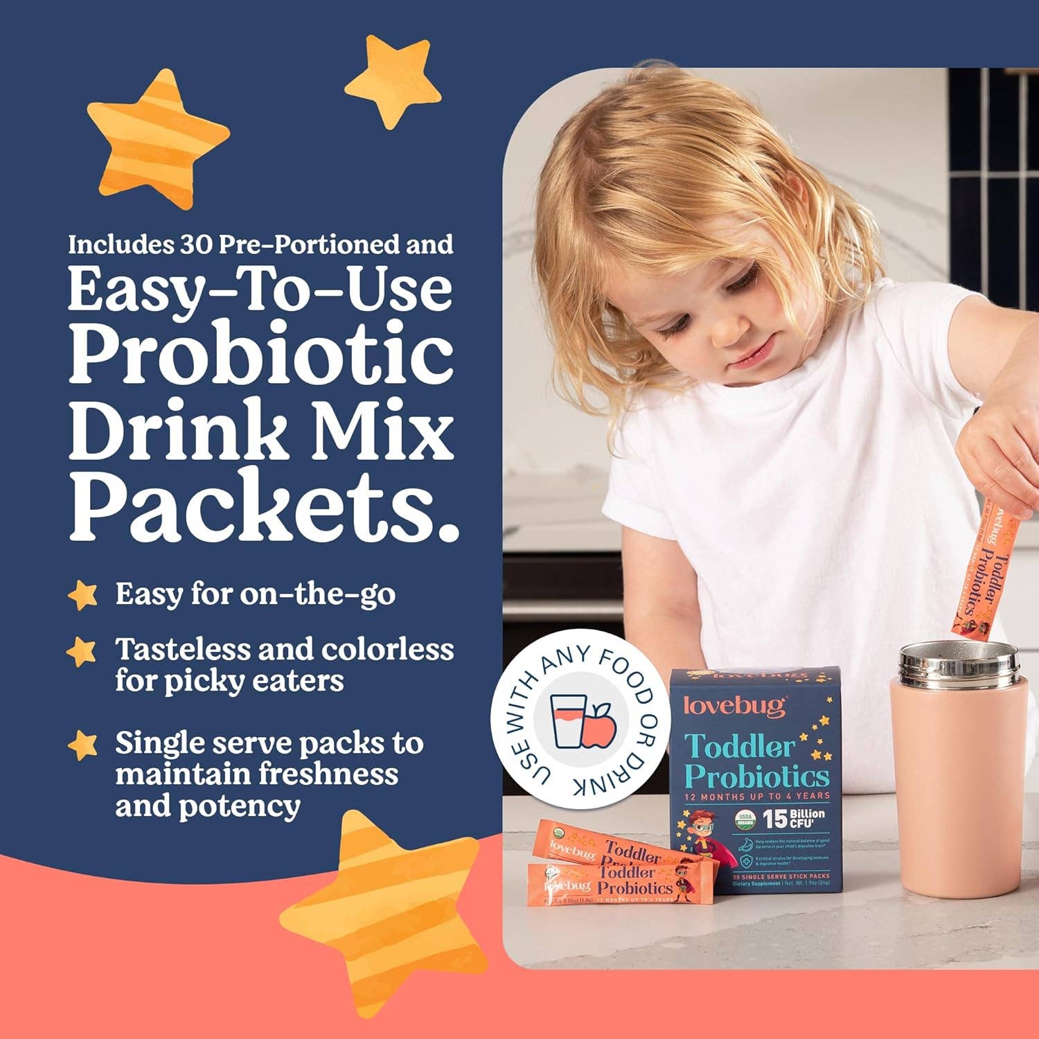 LoveBug Probiotics - Wholesale Oral Supplement/Vitamin - Toddler Probiotics 12 months - 4 Years Organic (Powder)2