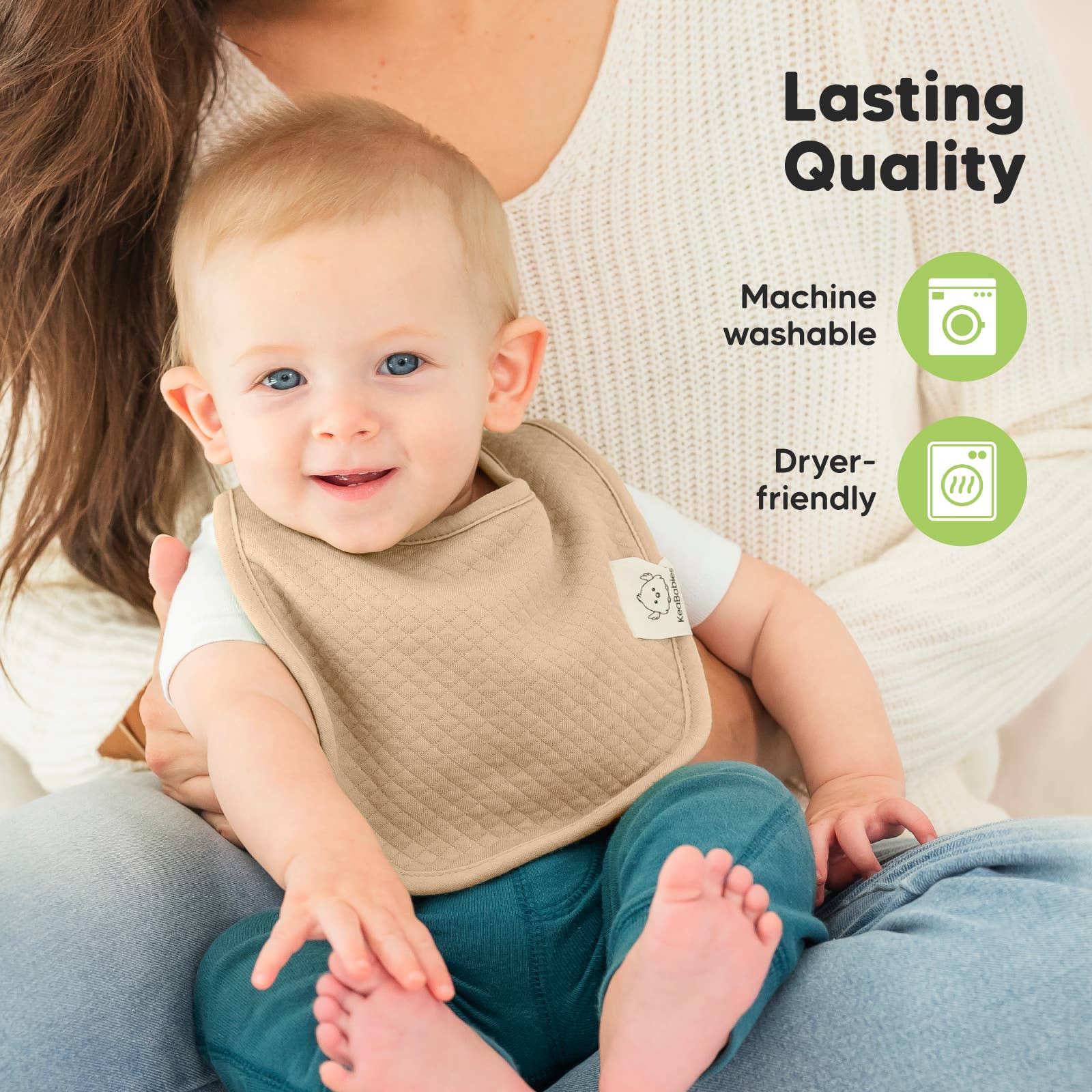 Muted Pastel 8-Pack Quin Baby Bibs for Drooling and Teething for wholesale on Faire7