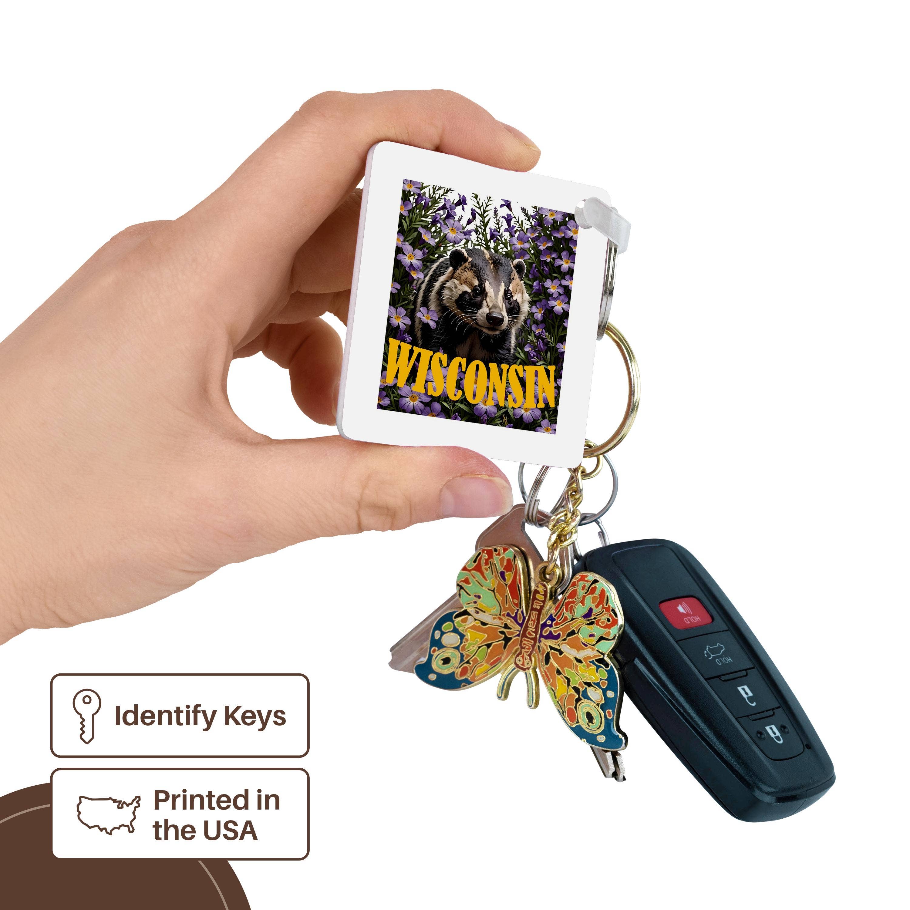 3dRose - Wholesale Keychain - Unisex - 3dRose, For The Love Of Wisconsin, Key Chain2