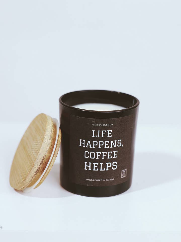 Life Happens, Coffee Helps for wholesale by Flair Candles Co