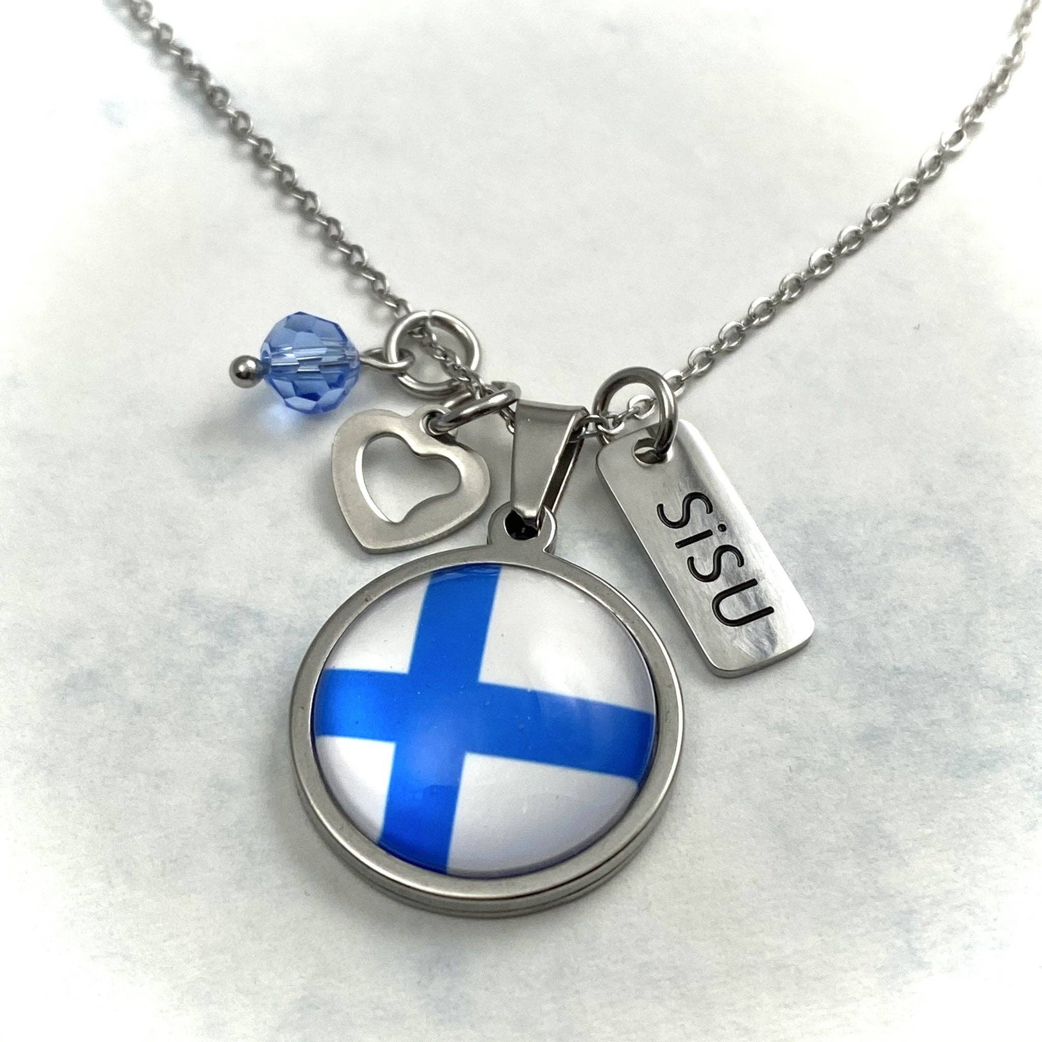 Be Inspired UP - Wholesale Pendant/Charm Necklace - Finnish Flag Pendant1