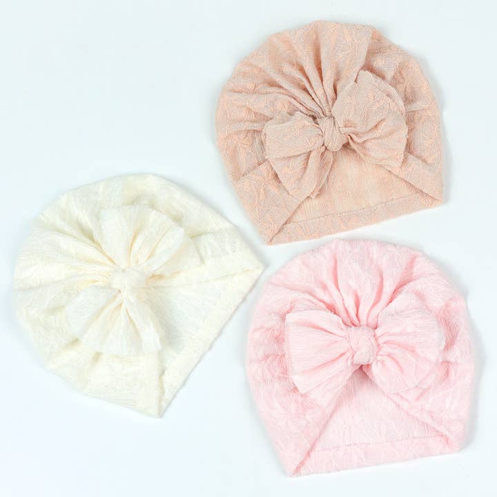 Little Chic Boutique – wholesale Newborn/knit hat – Baby – Infant Solid Color Lace Breathable Bow Hats Wholesale Baby Accessories V3824061100051