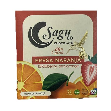 Dark Chocolate 60% With Strawberry and Orange Peel for wholesale by SAGU CO CHOCOLATE