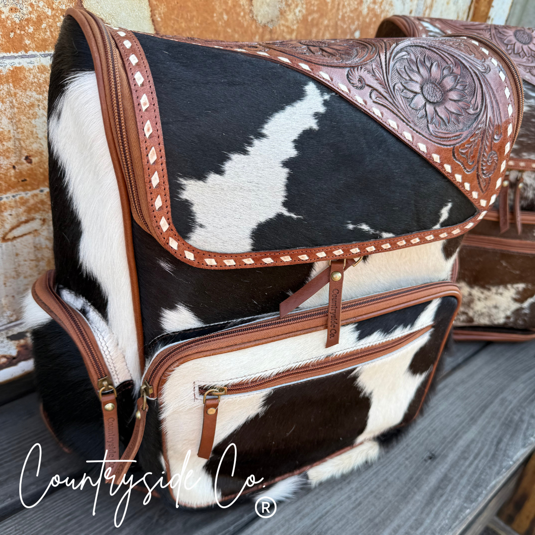 Texas Western Cowhide Bags and More – Großhandel Rucksack – Damen – Mesa Rindsleder Rucksack Laptop-Tasche, Reisetasche3
