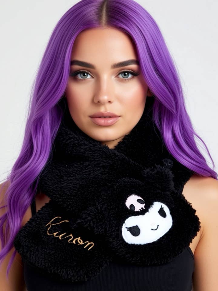 Sanrio Kuromi Plush Muffler Scarf for wholesale by LASR
