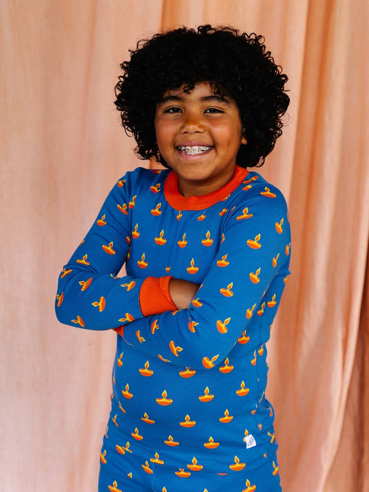 Ensemble de Pyjama Grand Enfant – Diya Bleu pour la vente par Ary + Maan
