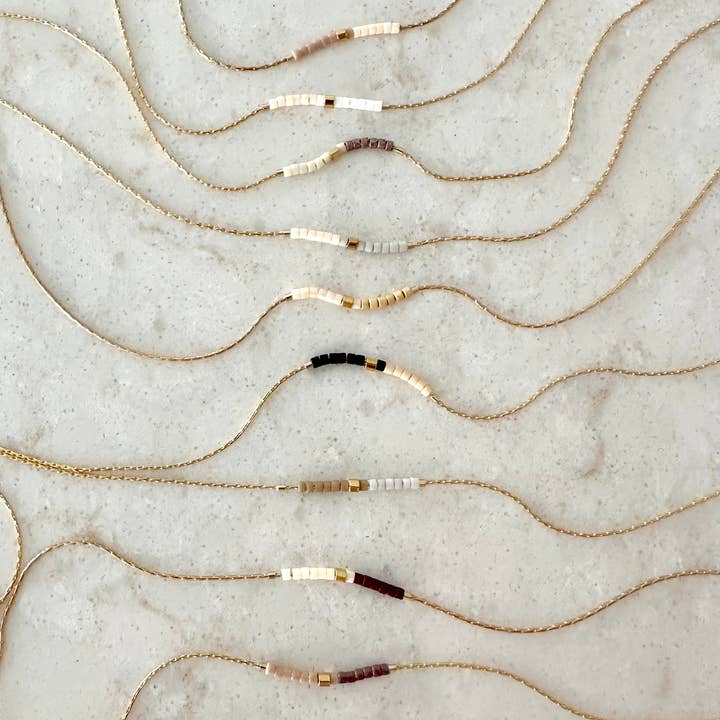 Ocean Breakup - Wholesale Beaded/Pearl Necklace - Minimalist Beaded Necklace - Neutrals3