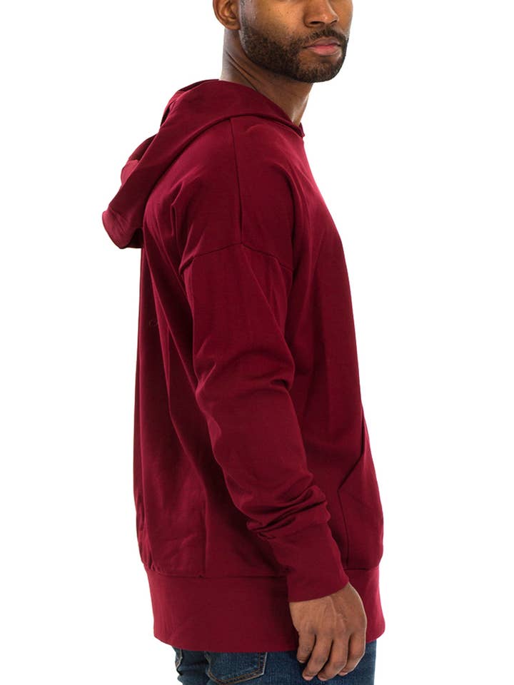 WEIV - Wholesale Hoodie - Men's - Essential Basic Pullover Hoodie - Burgundy2