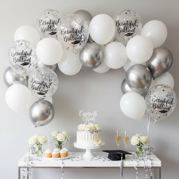 Zoey Christina - Wholesale Balloon - Beautiful & Brilliant Graduation Confetti Filled Balloons9