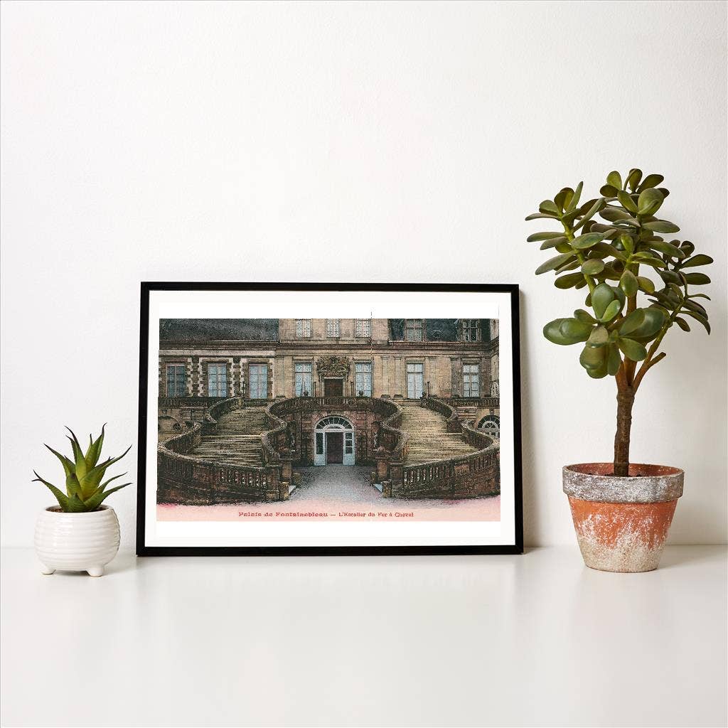 Found Image Press – wholesale Art print – Art Print FF-217 Fontainebleau Palace, Fer a Cheval Staircas1