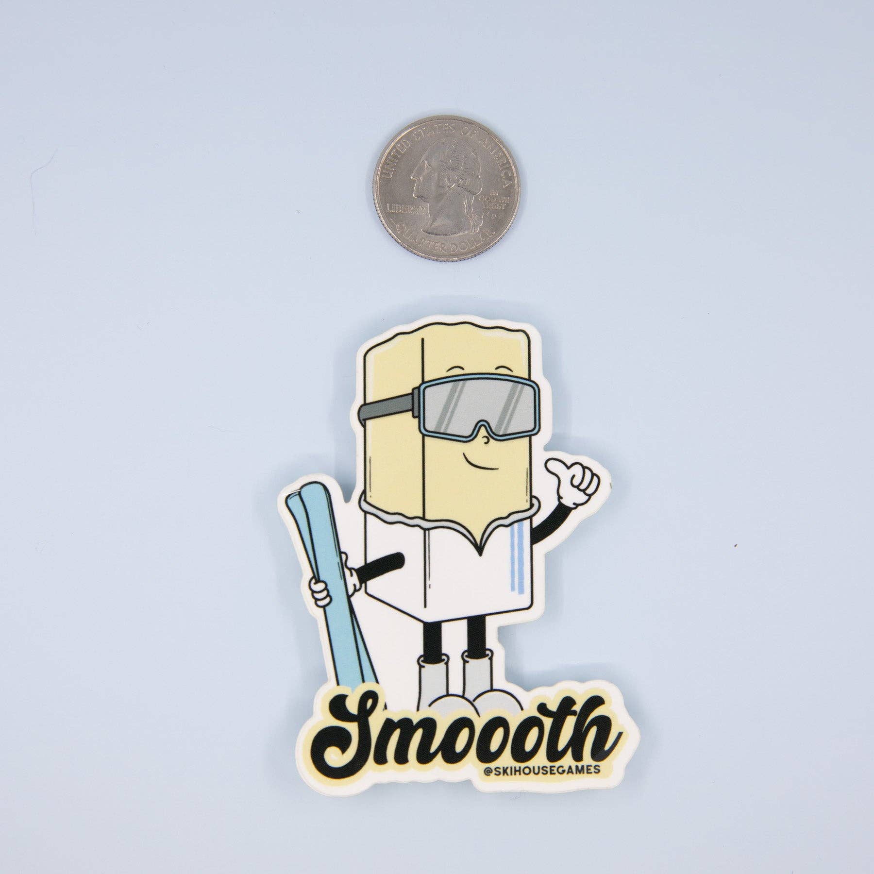 Ski House Games – Engroshandel Klistermærke – Smoooth Like Butter Skiier klistermærke2