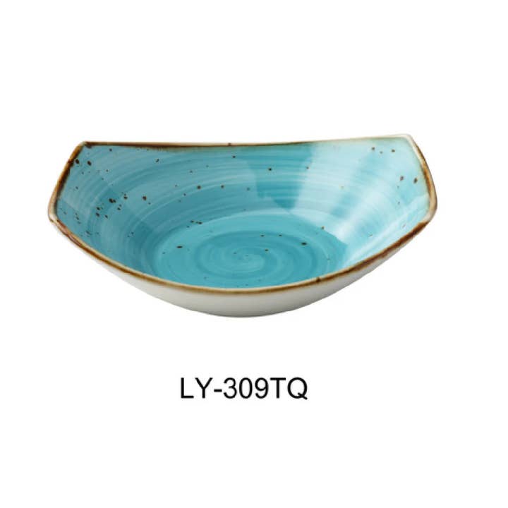 EcoQuality - Wholesale Salad plate - 9" X 7 7/8" X 2 3/8" Pasta/Salad Plate Porcelain Turquoise 20 Oz