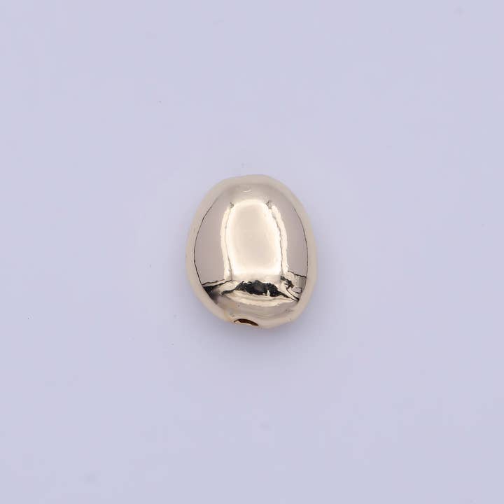 Gold Oval Geometric Spacer Bead Findings For Jewelry Making B-120 for wholesale by Aim Eternal