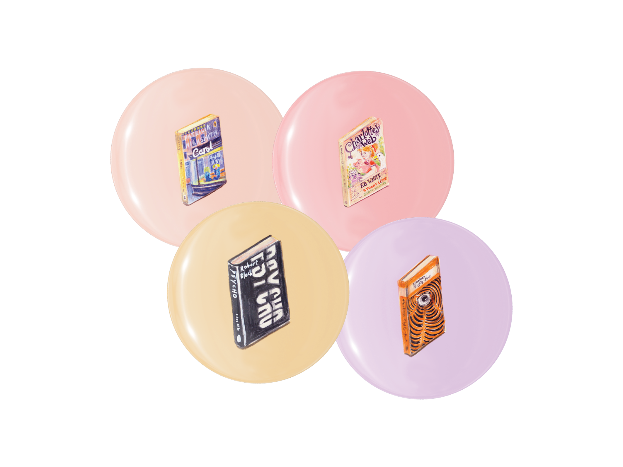 Amy Blue Illustration - Wholesale Lapel pin/button - Books Badge Pack1