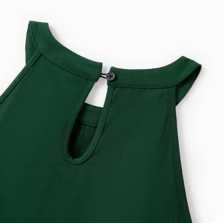 Verde Oscuro Conjunto de Ropa de Vacaciones Hawaianas Verde Tropical a Juego para la Familia de venta al por mayor en Faire14