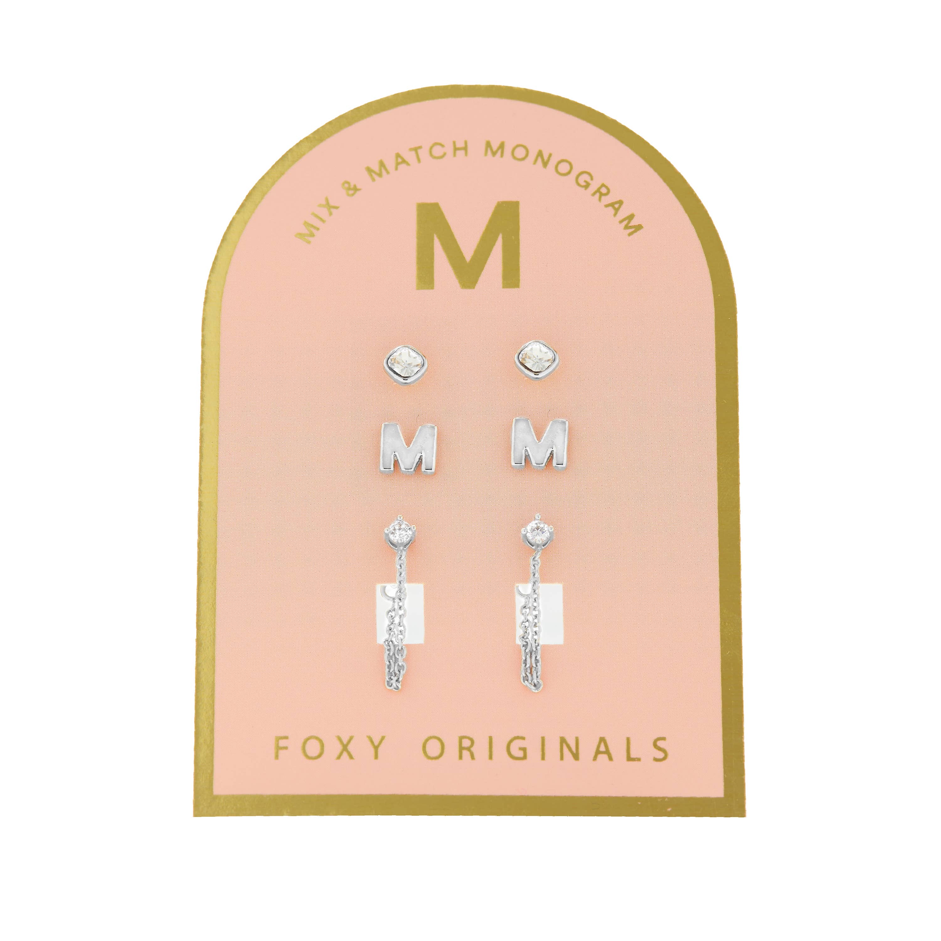 Foxy Originals - Wholesale Jewelry Set - Monogram Collection | Alphabet Mix & Match Earrings Pack16