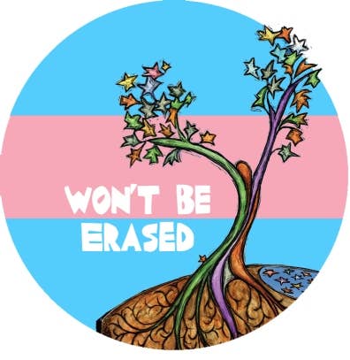 Syracuse Cultural Workers - Wholesale Lapel Pin/Button - Button - Trans People Won't Be Erased