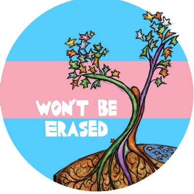 Syracuse Cultural Workers - Wholesale Lapel Pin/Button - Button - Trans People Won't Be Erased0