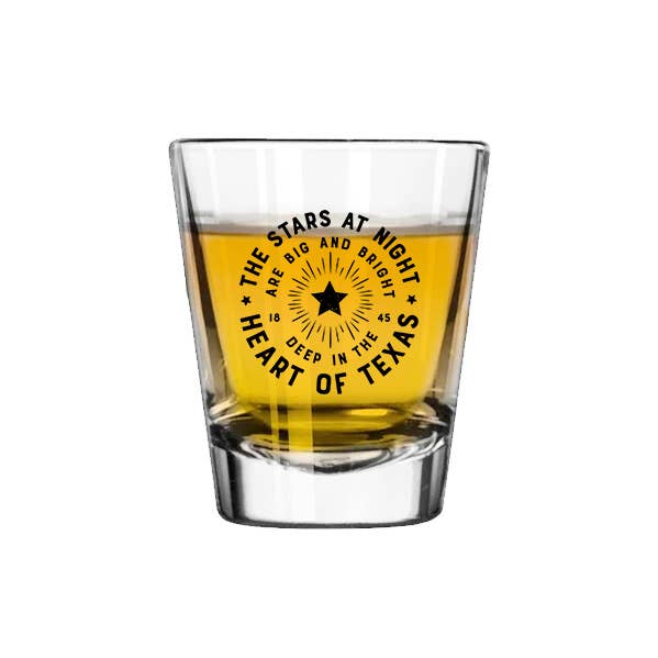 Stars at Night Texas Shot Glass for wholesale by Made in Texas Co.