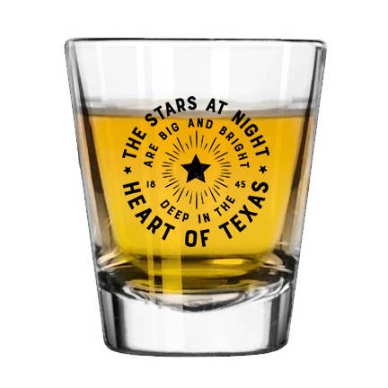 Stars at Night Texas Shot Glass for wholesale by Made in Texas Co.