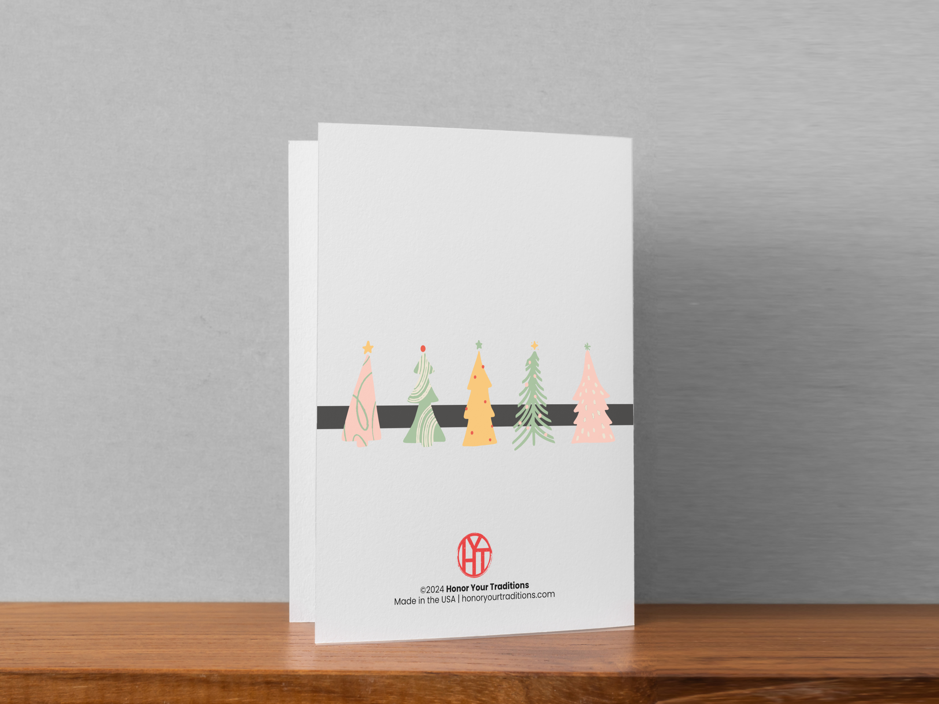 Honor Your Traditions - Vente Cartes de Noël - Coffret de cartes de Noël coréennes Boho Trees - Coréen formel2