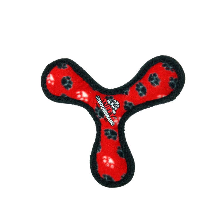 Tuffy Dog Toys - VIP Products - Wholesale Pet Squeaky Toy - Dog - Tuffy Jr Boomerang - Red Paw, Durable, Squeaky Dog Toy
