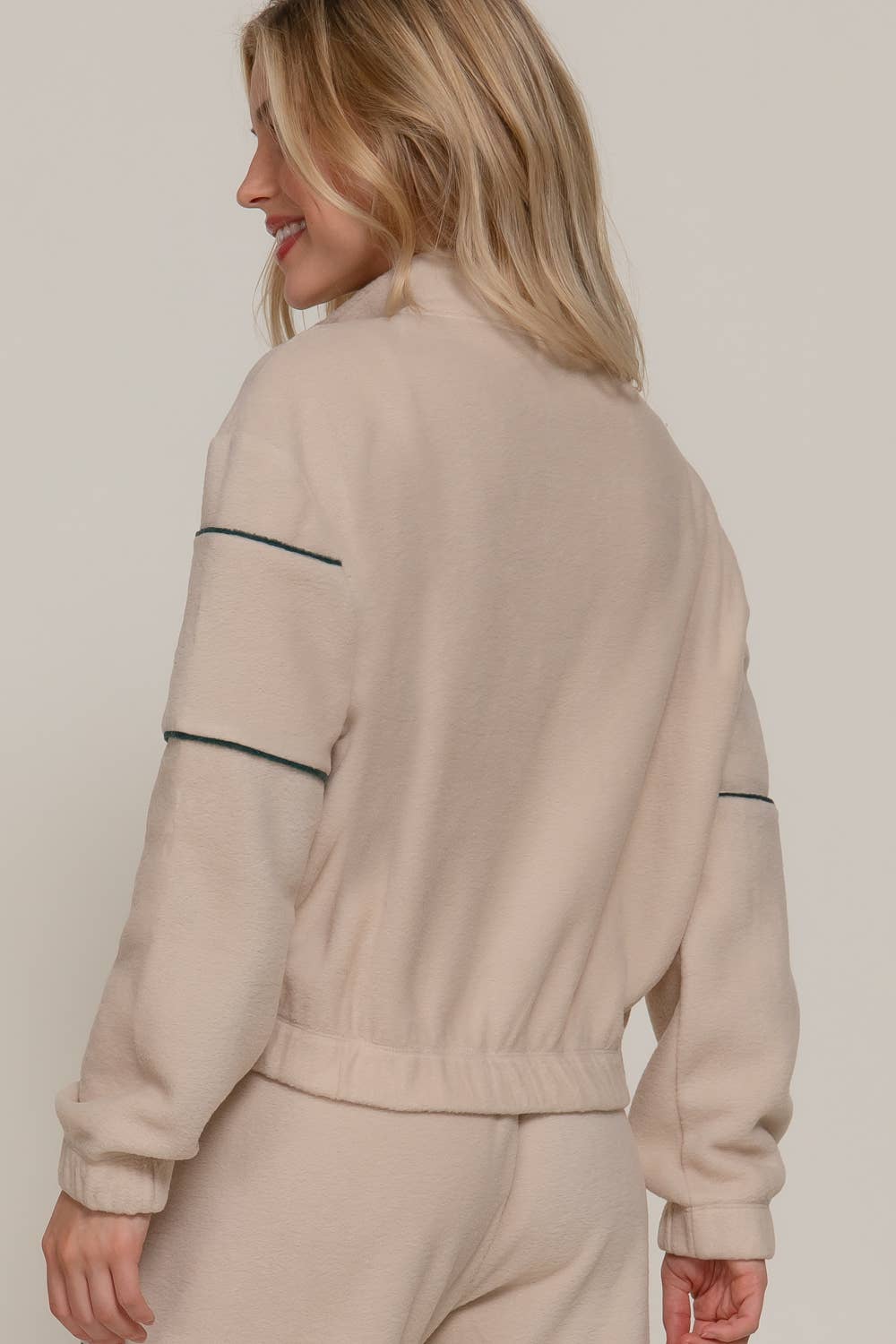 Active Basic | Active USA – wholesale Sweatshirt – Women's – Half Zip Up Mock Neck Embroidery Fleece Top1