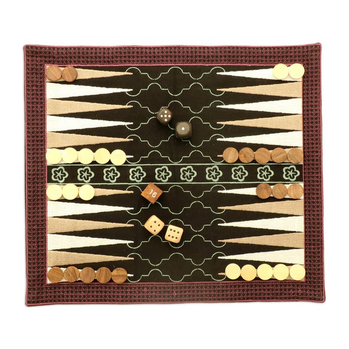 Novica Handmade Ganga Star In Mint Backgammon Set for wholesale by NOVICA