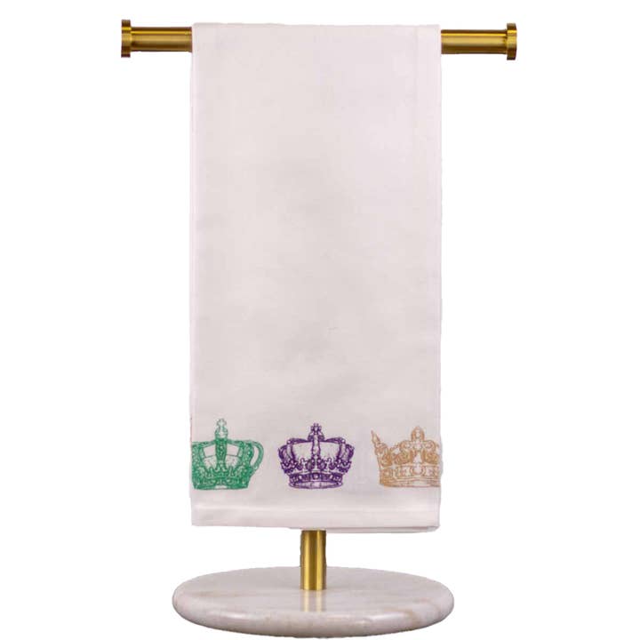 Toalla de mano Elizabeth Crown blanca/multicolor 20x28 para venta al por mayor de The Royal Standard