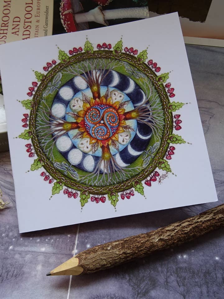Wood Wide Web Mandala Square Notebook for wholesale by FreeRangeFaeries