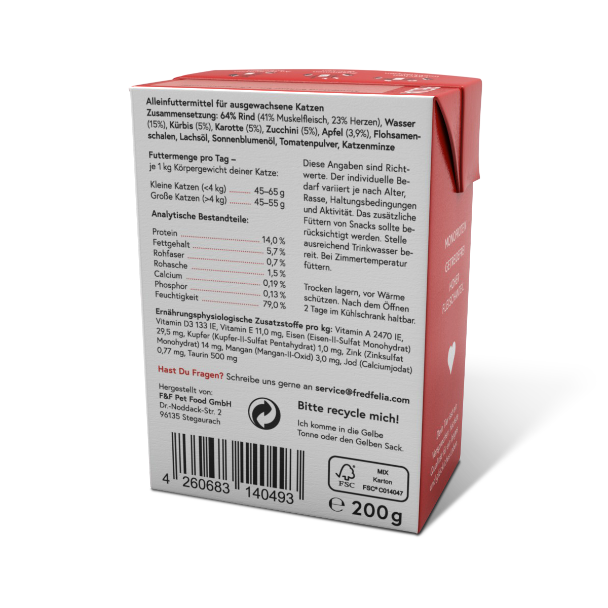 FRED & FELIA - Wholesale Pet Food - Cat - FELIA Beef3