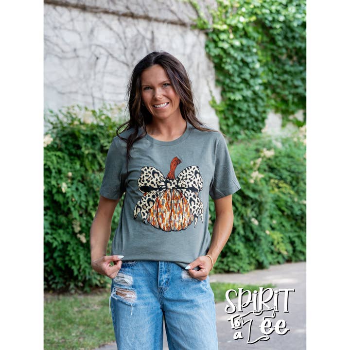 Pumpkin with Bow - Thanksgiving Tee for wholesale by Spirit to a Tee