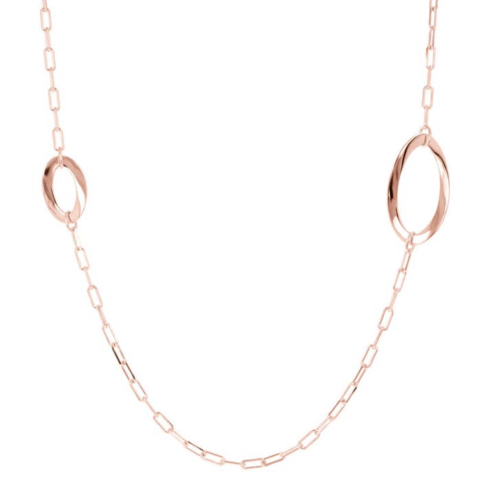 Colar choker com washers alternados e elementos pavé por atacado de Bronzallure