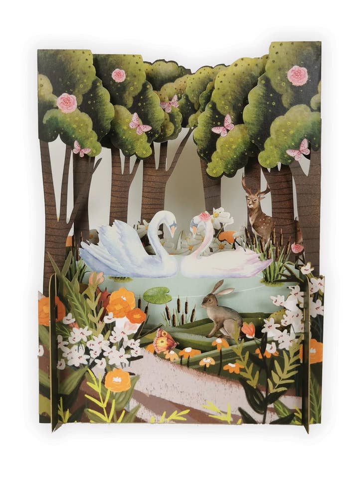 3D Swans Blank-Karte für den Großhandel von Notes & Queries, Inc.