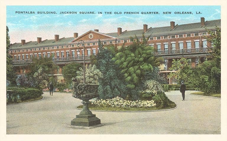 Found Image Press - Vente Aimants - Aimant LU-355 Bâtiment Pontalba, Jackson Square0