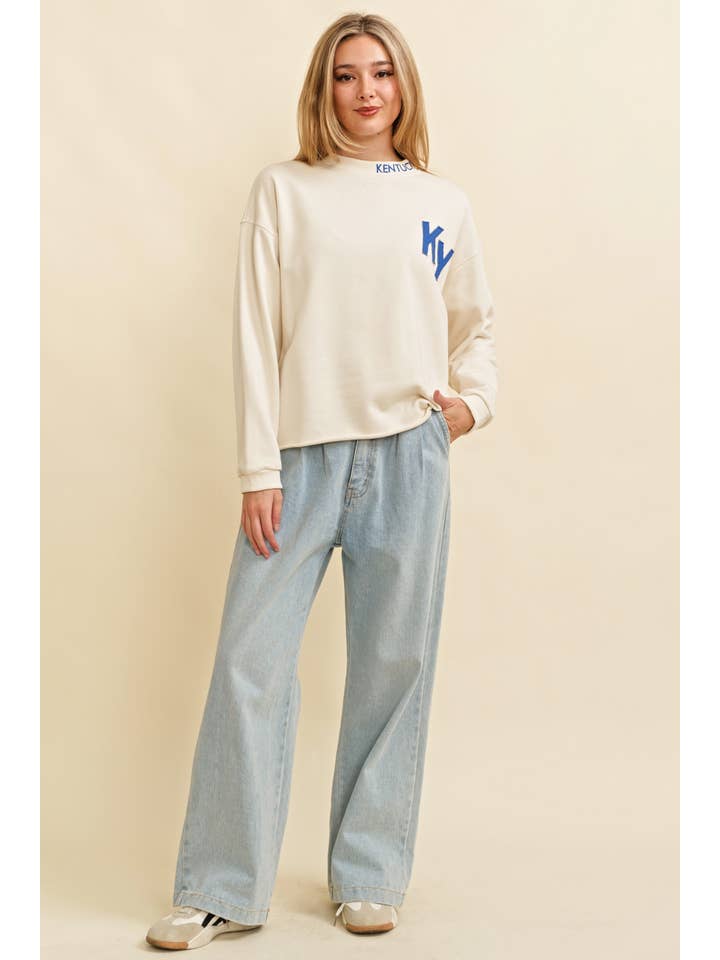 Cream CT15228J-1 - "KENTUCKY" PULLOVER SWEATER for wholesale on Faire6